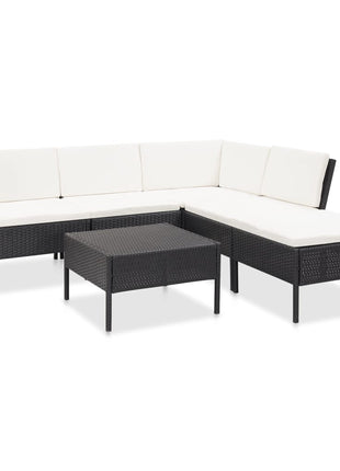 Loungeset Met Kussens Poly Rattan