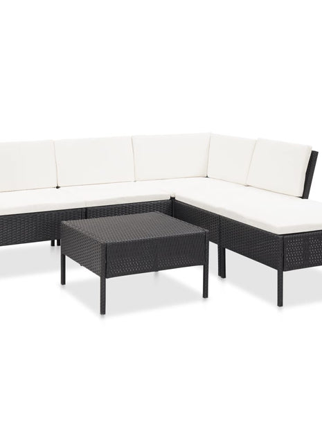 Loungeset Met Kussens Poly Rattan