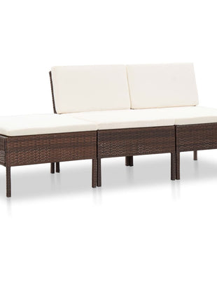 Loungeset Met Kussens Poly Rattan