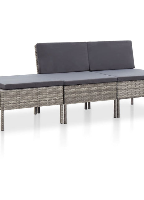 Loungeset Met Kussens Poly Rattan