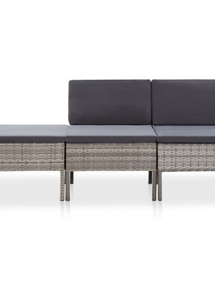 Loungeset Met Kussens Poly Rattan