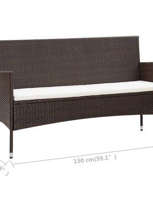 Loungeset Met Kussens Poly Rattan