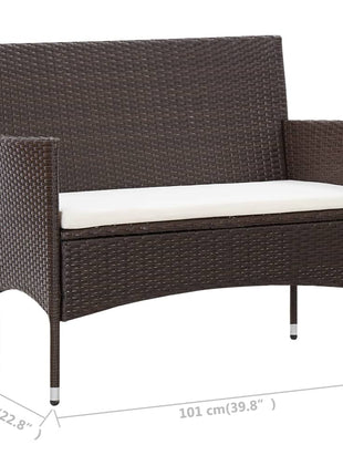 Loungeset Met Kussens Poly Rattan