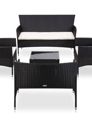 Loungeset Met Kussens Poly Rattan