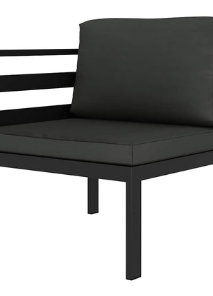 6-delige Loungeset met kussens aluminium antraciet