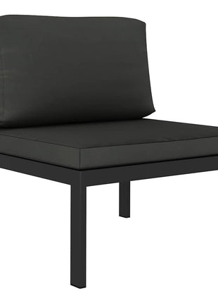 6-delige Loungeset met kussens aluminium antraciet