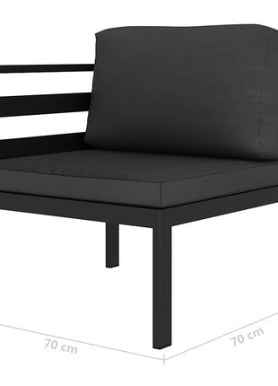6-delige Loungeset met kussens aluminium antraciet