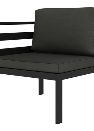 6-delige Loungeset met kussens aluminium antraciet