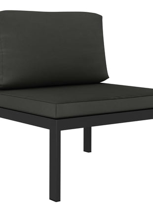 6-delige Loungeset met kussens aluminium antraciet