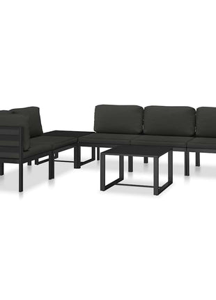 Hoekbank Sectioneel 1 St Met Kussens Aluminium Antracietkleurig