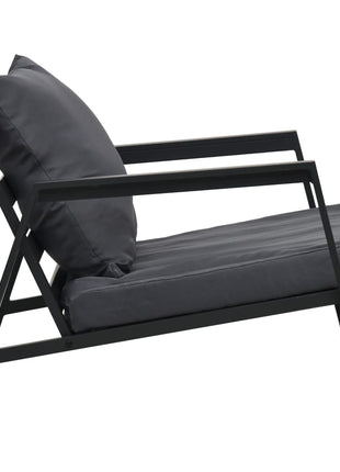 5-Delige Loungeset Met Kussens Aluminium Donkergrijs