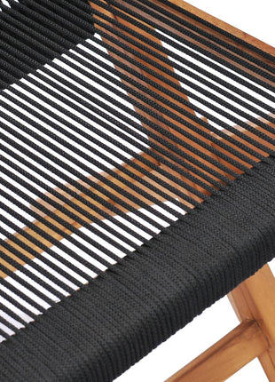Tuinstoelen inklapbaar 2 st massief teakhout en touw