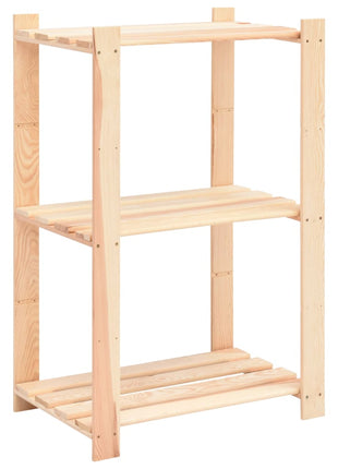 Opbergrekken 3-laags 3 st 60x38x90 cm massief grenenhout 150 kg