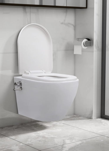 Hangend Toilet Randloos Met Bidetfunctie Keramiek