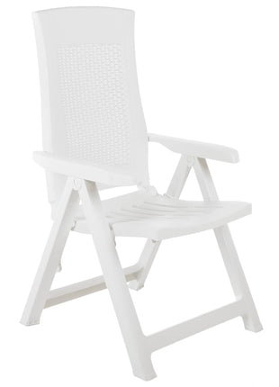 Tuinstoelen 2 st verstelbaar kunststof wit
