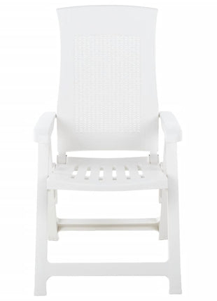 Tuinstoelen 2 st verstelbaar kunststof wit