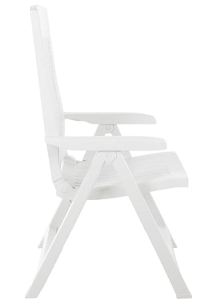 Tuinstoelen 2 st verstelbaar kunststof wit