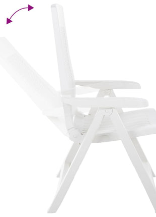 Tuinstoelen 2 st verstelbaar kunststof wit