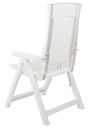 Tuinstoelen 2 st verstelbaar kunststof wit
