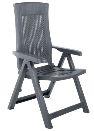 Tuinstoelen 2 st verstelbaar kunststof antracietkleurig