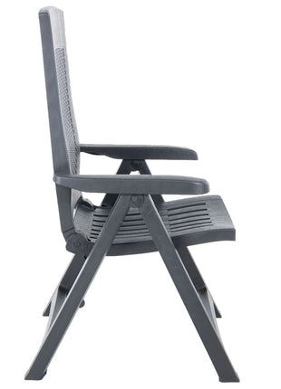 Tuinstoelen 2 st verstelbaar kunststof antracietkleurig