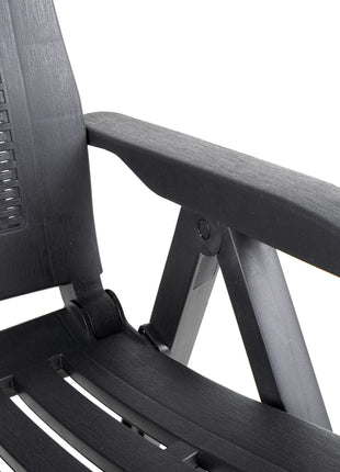 Tuinstoelen 2 st verstelbaar kunststof antracietkleurig