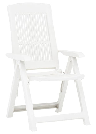 Tuinstoelen 2 st verstelbaar kunststof wit