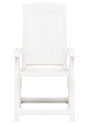 Tuinstoelen 2 st verstelbaar kunststof wit