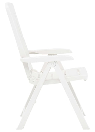 Tuinstoelen 2 st verstelbaar kunststof wit