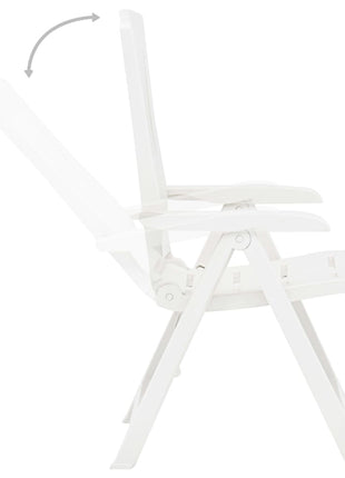 Tuinstoelen 2 st verstelbaar kunststof wit