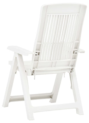 Tuinstoelen 2 st verstelbaar kunststof wit