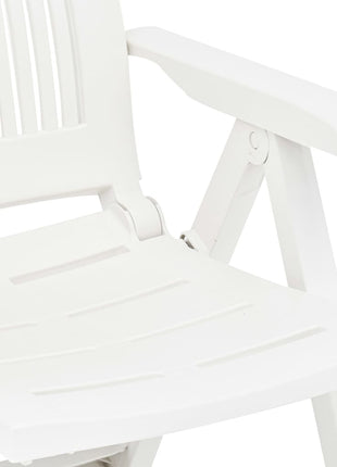 Tuinstoelen 2 st verstelbaar kunststof wit