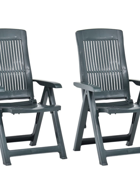 Tuinstoelen 2 st verstelbaar kunststof groen