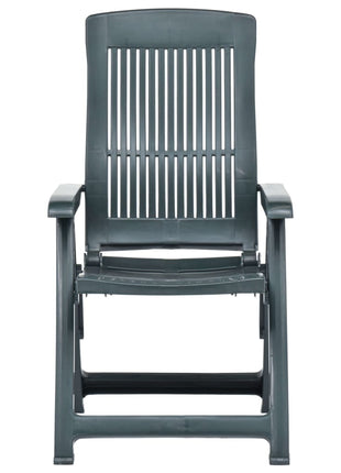 Tuinstoelen 2 st verstelbaar kunststof groen