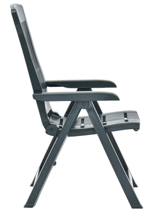 Tuinstoelen 2 st verstelbaar kunststof groen