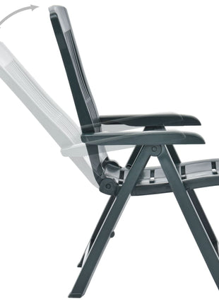 Tuinstoelen 2 st verstelbaar kunststof groen