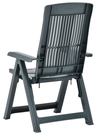 Tuinstoelen 2 st verstelbaar kunststof groen