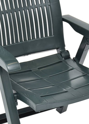 Tuinstoelen 2 st verstelbaar kunststof groen