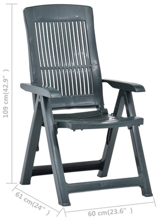 Tuinstoelen 2 st verstelbaar kunststof groen