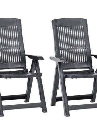 Tuinstoelen 2 st verstelbaar kunststof antracietkleurig