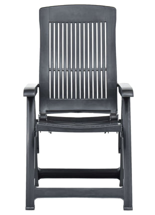 Tuinstoelen 2 st verstelbaar kunststof antracietkleurig