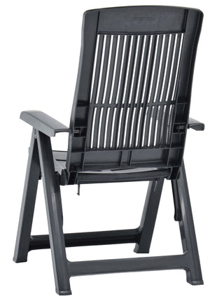 Tuinstoelen 2 st verstelbaar kunststof antracietkleurig