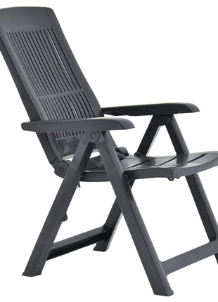 Tuinstoelen 2 st verstelbaar kunststof antracietkleurig