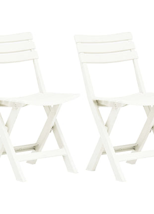 Tuinstoelen inklapbaar 2 st kunststof wit