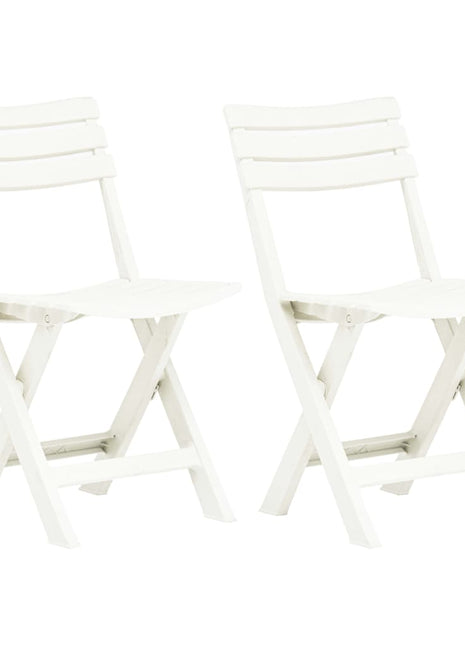 Tuinstoelen inklapbaar 2 st kunststof wit