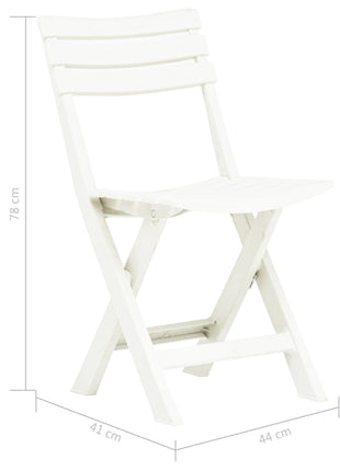 Tuinstoelen inklapbaar 2 st kunststof wit