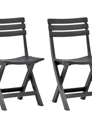 Tuinstoelen inklapbaar 2 st kunststof antraciet