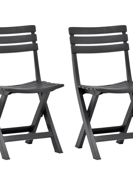 Tuinstoelen inklapbaar 2 st kunststof antraciet