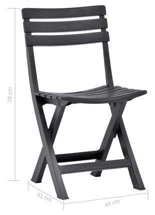 Tuinstoelen inklapbaar 2 st kunststof antraciet