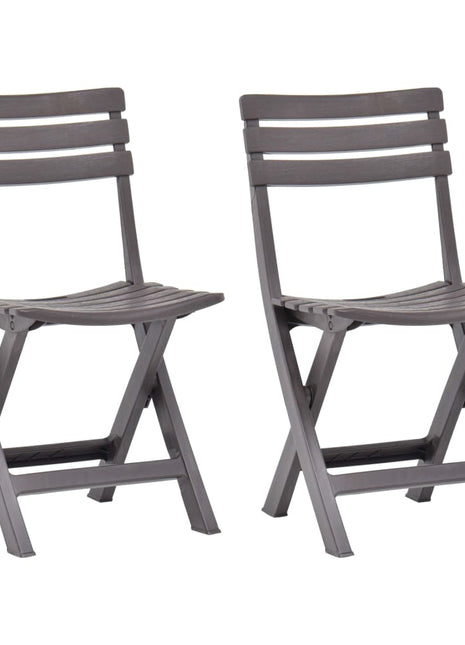 Tuinstoelen inklapbaar 2 st kunststof mokka